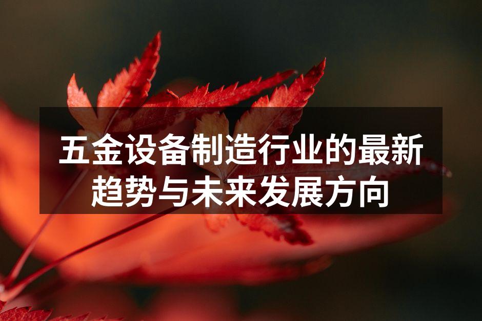 五金设备制造行业的最新趋势与未来发展方向